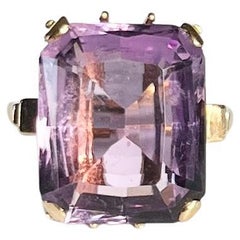 Retro Amethyst and 9 Carat Gold Cocktail Ring