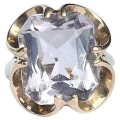 Anillo de cóctel vintage de amatista y oro de 9 quilates
