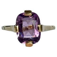 Vintage Amethyst and 9 Carat Gold Cocktail Ring
