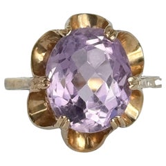 Vintage Amethyst and 9 Carat Gold Cocktail Ring