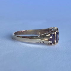 Vintage Amethyst and 9 Carat Gold Five-Stone Ring