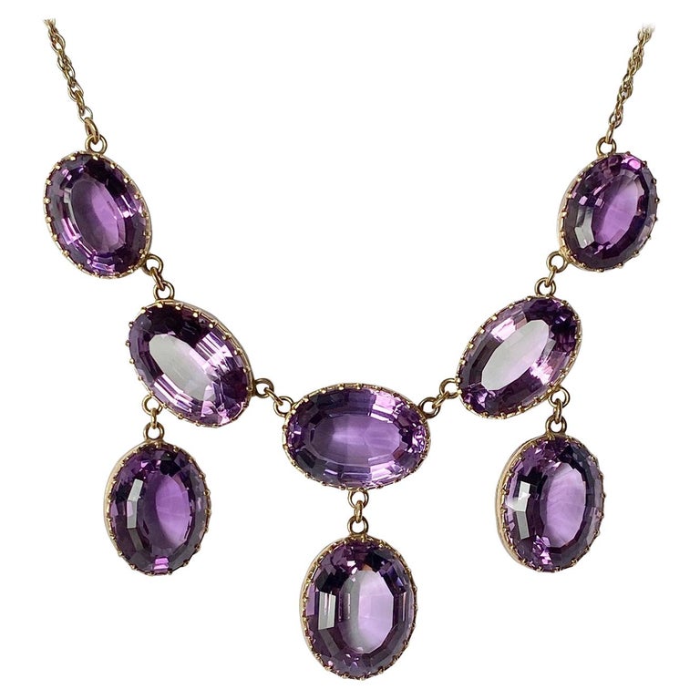 Vintage Amethyst and 9 Carat Gold Riviere For Sale at 1stDibs | victorian  amethyst necklace, victorian amethyst jewelry, victorian amethyst pendant