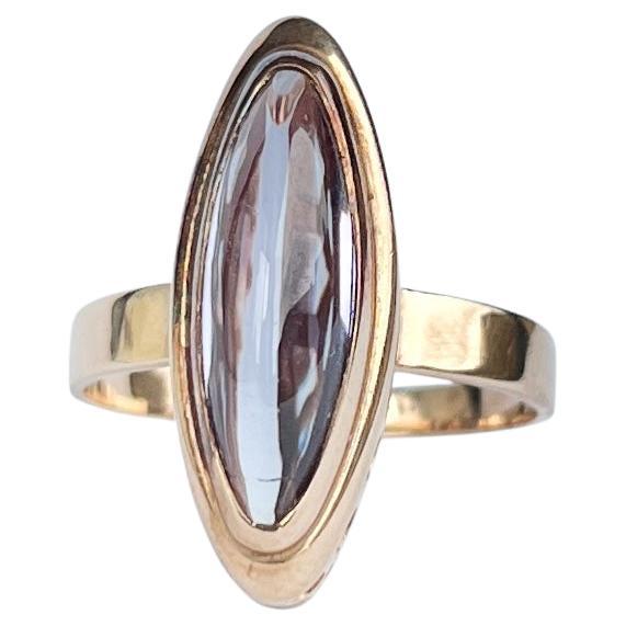 Vintage Amethyst and 9 Carat Rose Gold Cocktail Ring
