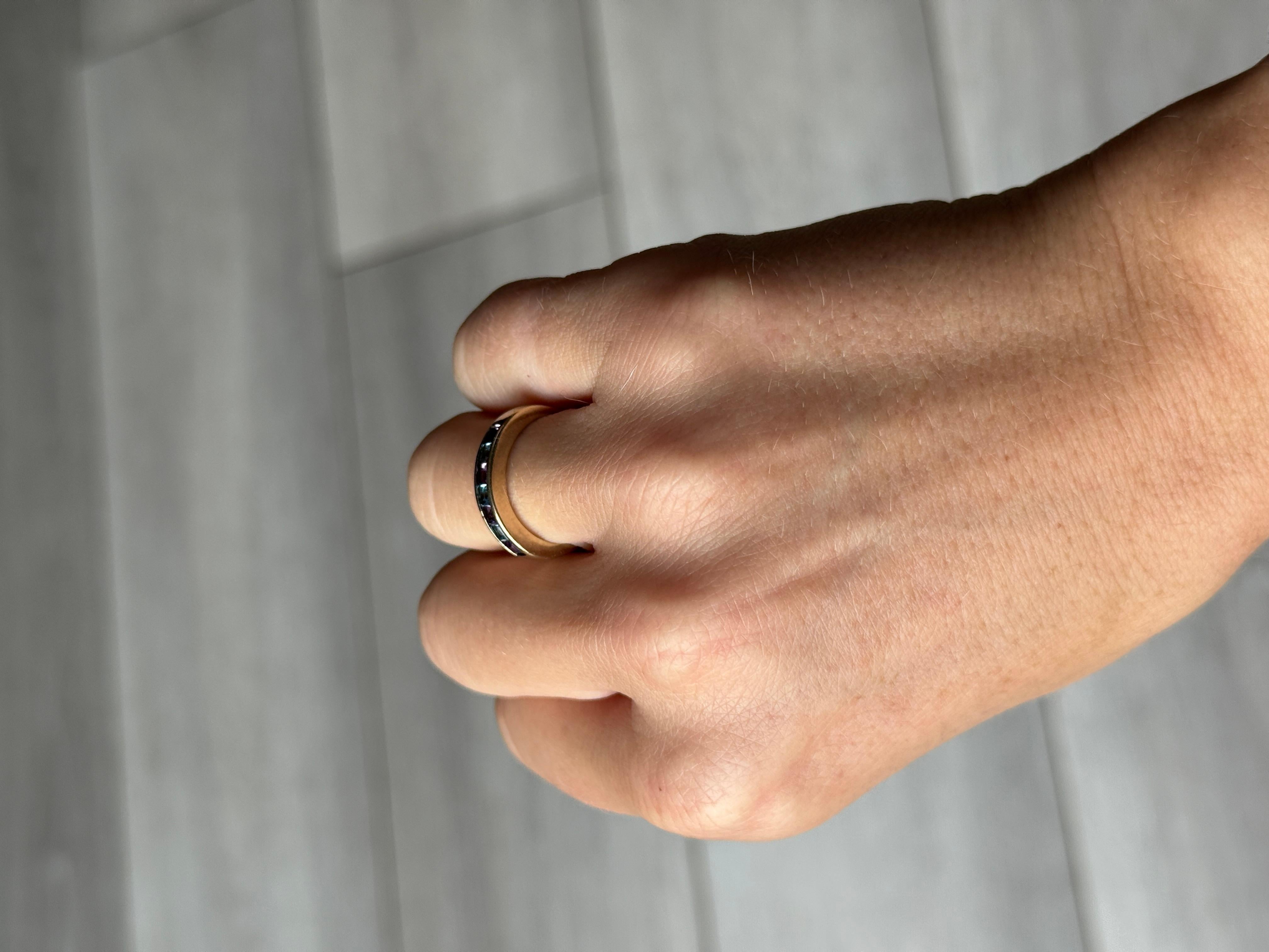 Vintage Amethyst und Aquamarin 9 Karat Gold Ring (Ungeschliffen) im Angebot