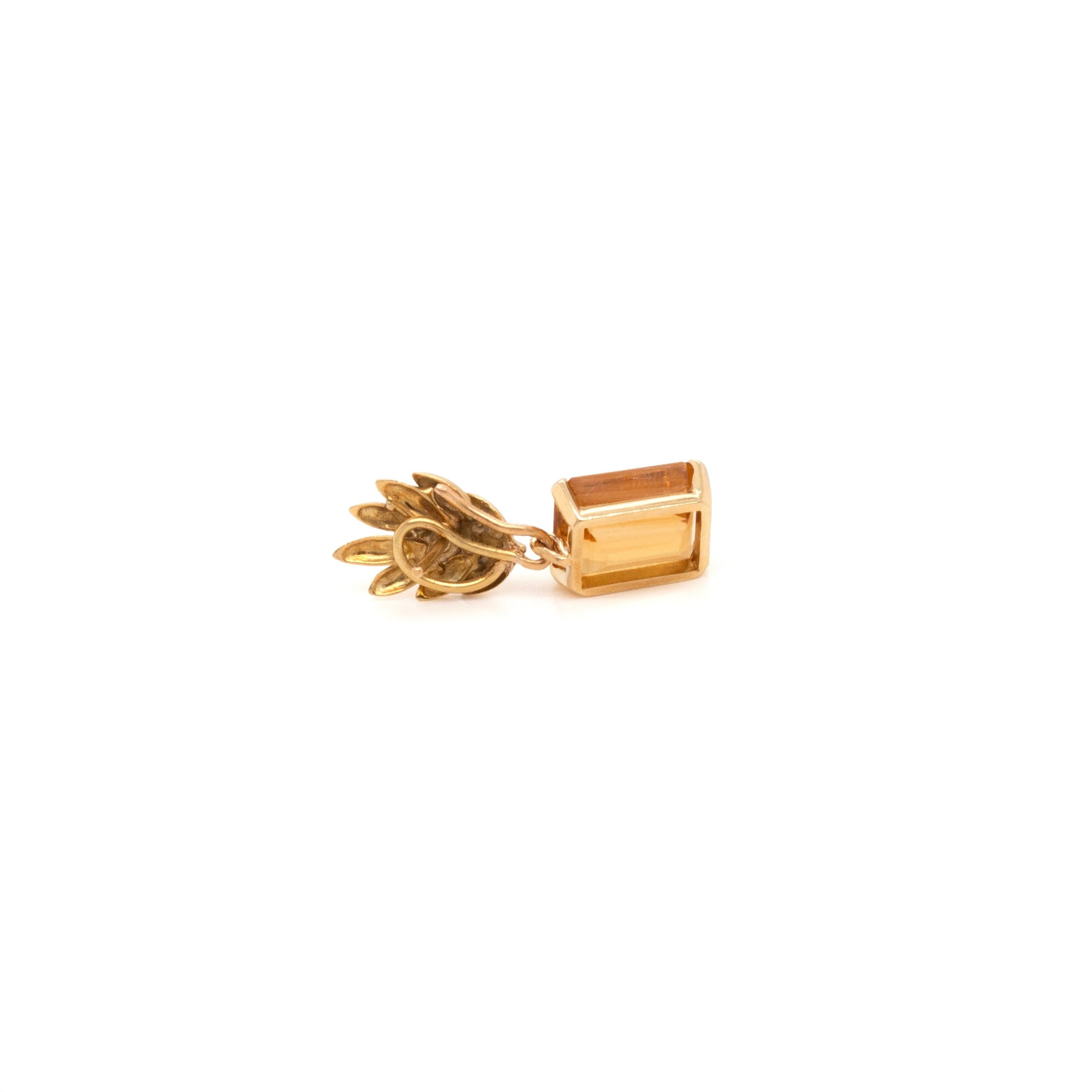 Pendientes de gota intercambiables vintage de amatista y citrino en oro amarillo de 18 quilates Moderno en venta