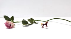 Vintage Amethyst and Cream Murano Glass Miniature Horse, Italy