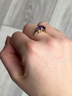Vintage Amethyst and Diamond 9 Carat Gold Ring