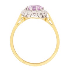 Vintage Amethyst and Diamond Cluster Ring, circa 1970s