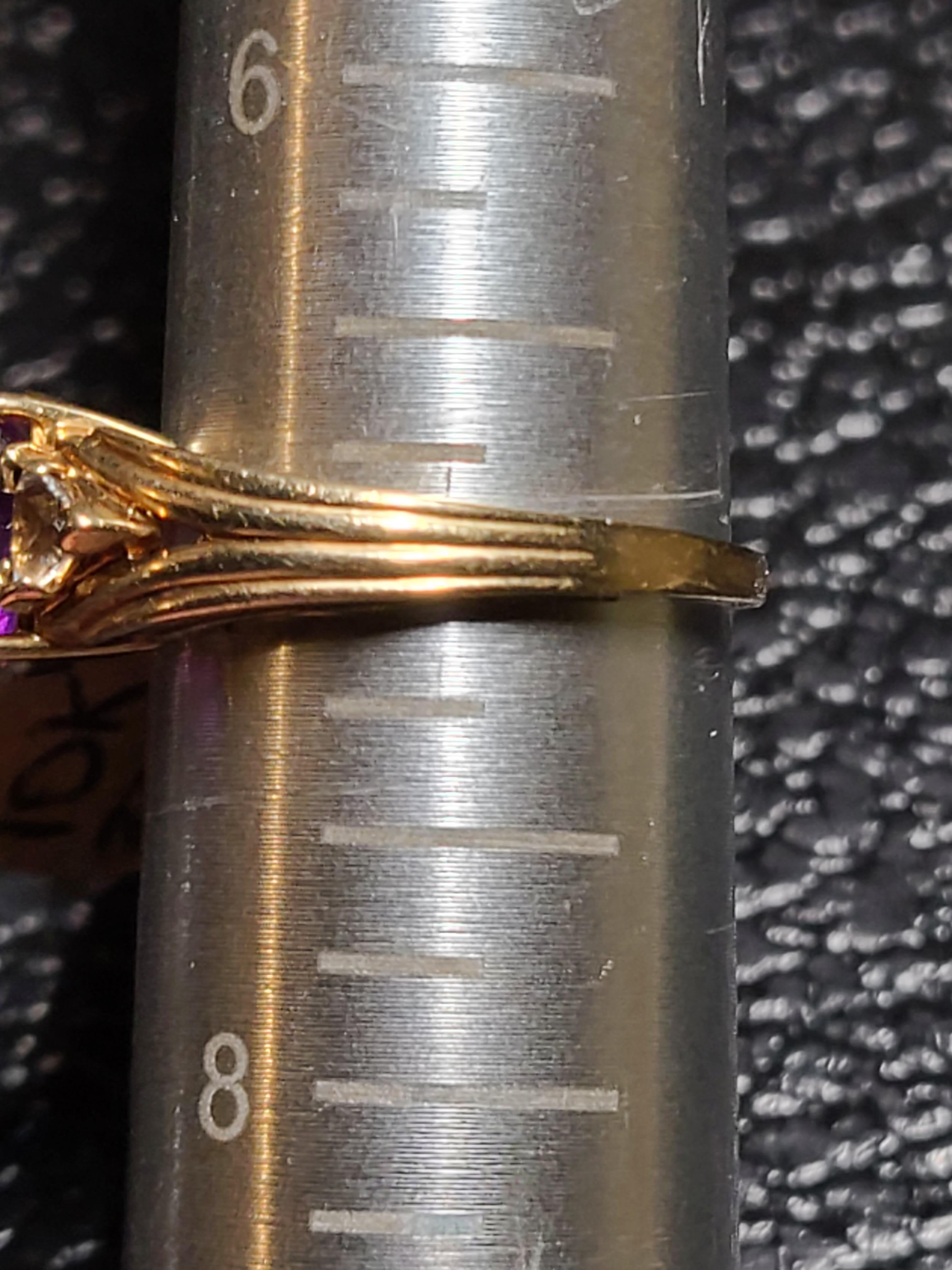 Women's Vintage Amethyst and Iolite 10k Yellow Gold Ring