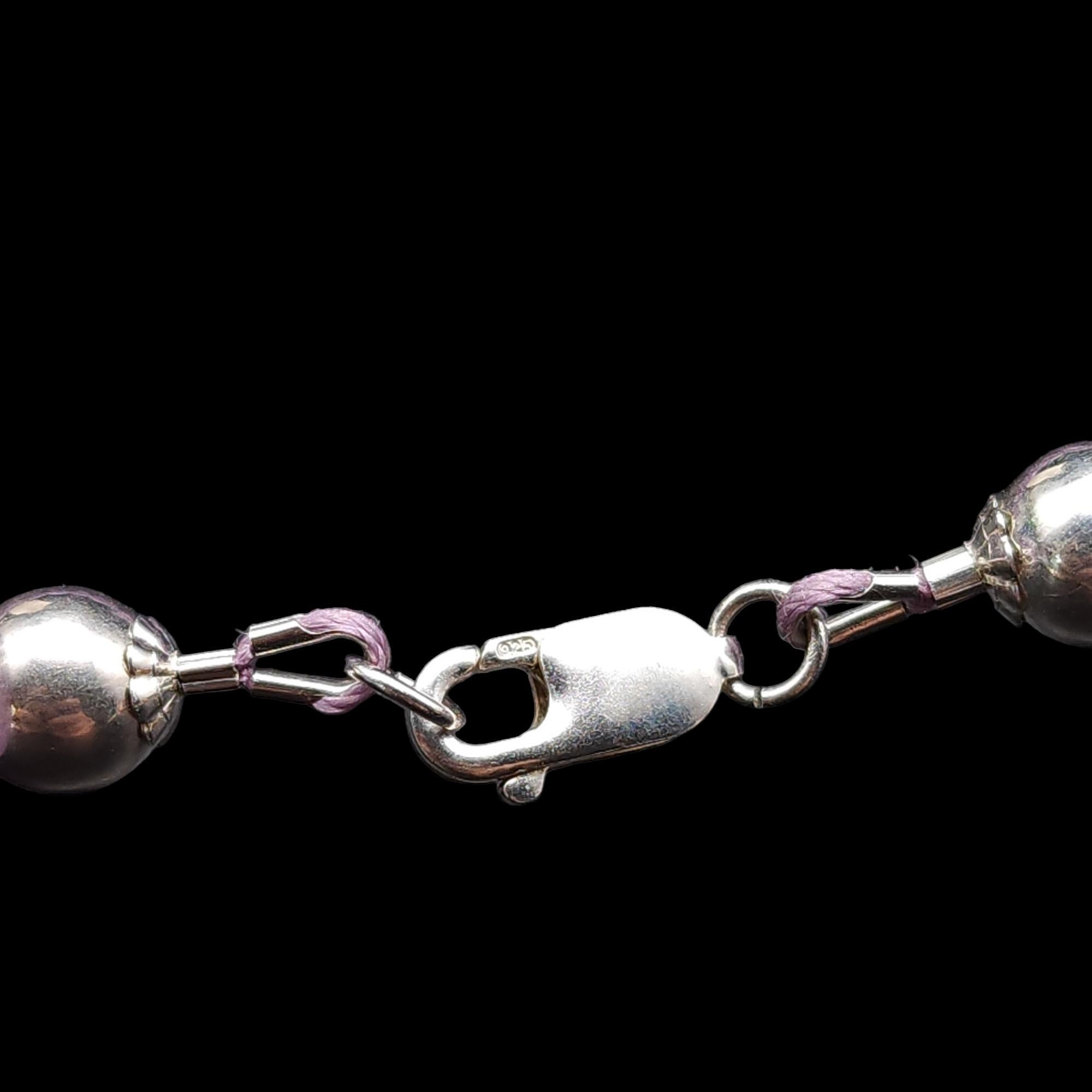 Vintage Amethyst-Perlenkragen-Halskette im Retro-Stil, große Chunky Retro-Stil für Damen oder Herren im Angebot