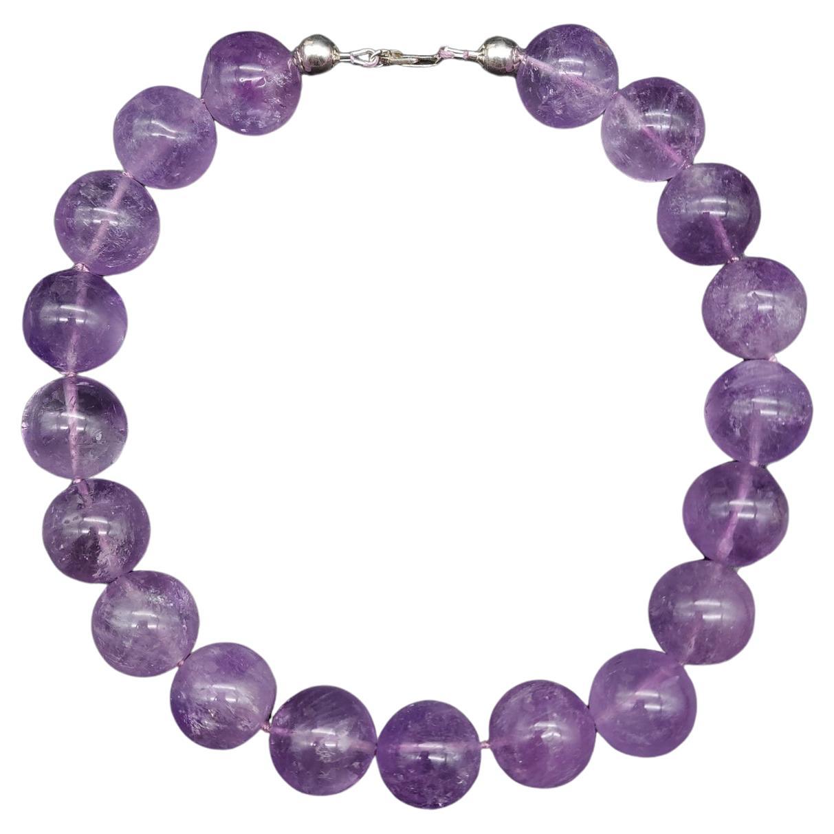 Vintage Amethyst-Perlenkragen-Halskette im Retro-Stil, große Chunky Retro-Stil im Angebot