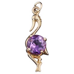 Vintage Amethyst-Vogel-Anhänger aus 14k Gold