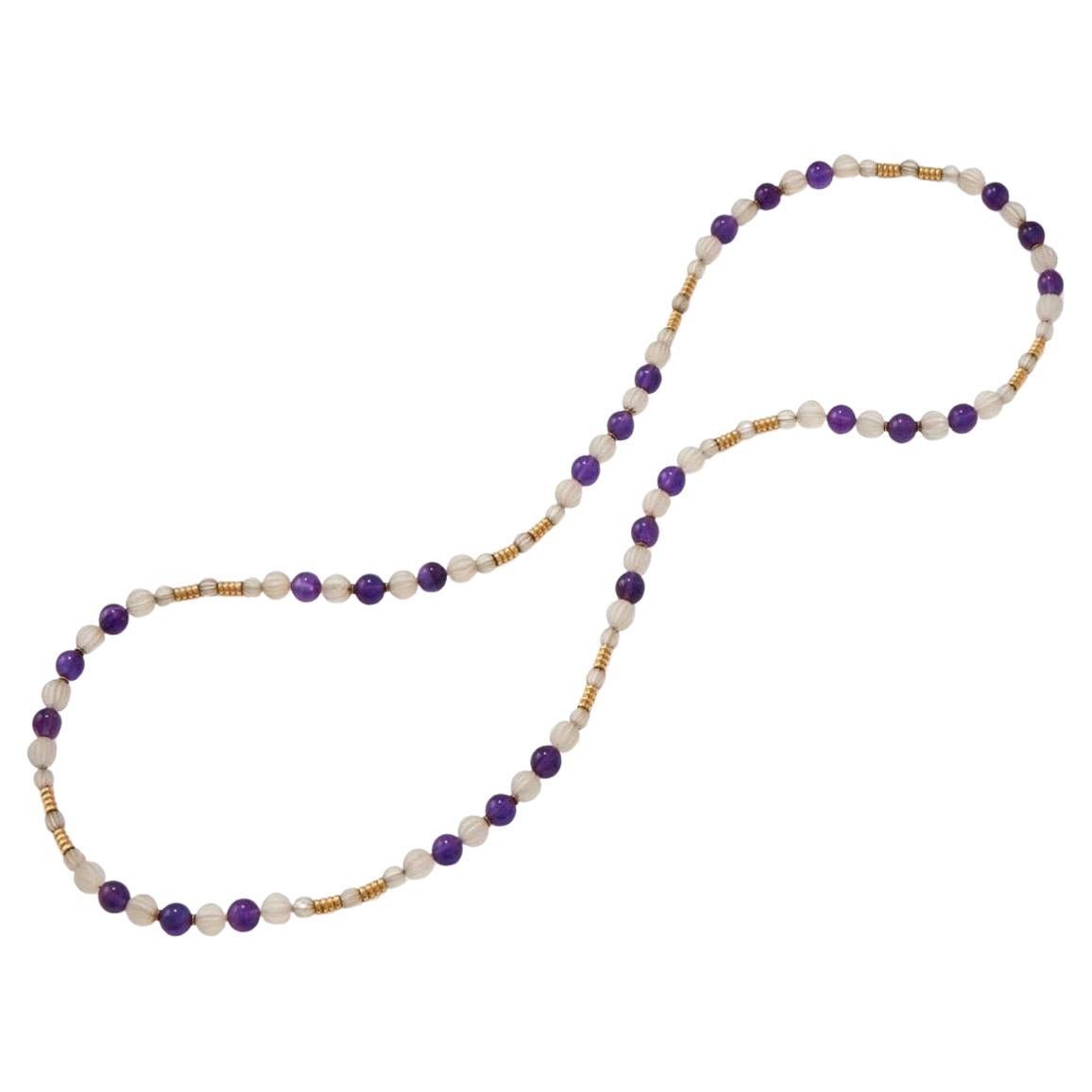 VINTAGE AMETHYST
CARVED Rock Crystal Necklace