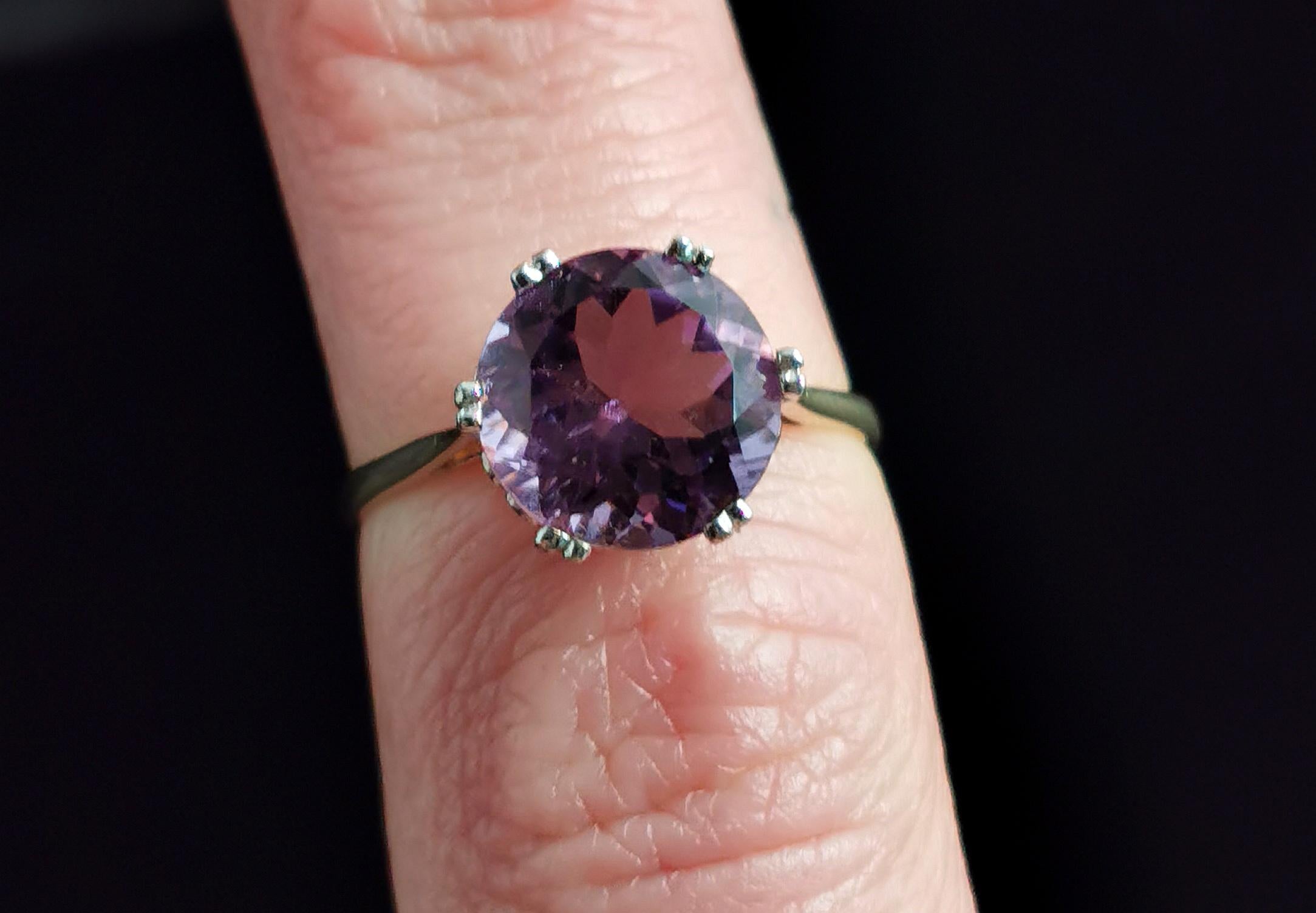 Vintage Amethyst Cocktail Ring, 9k Yellow Gold 2