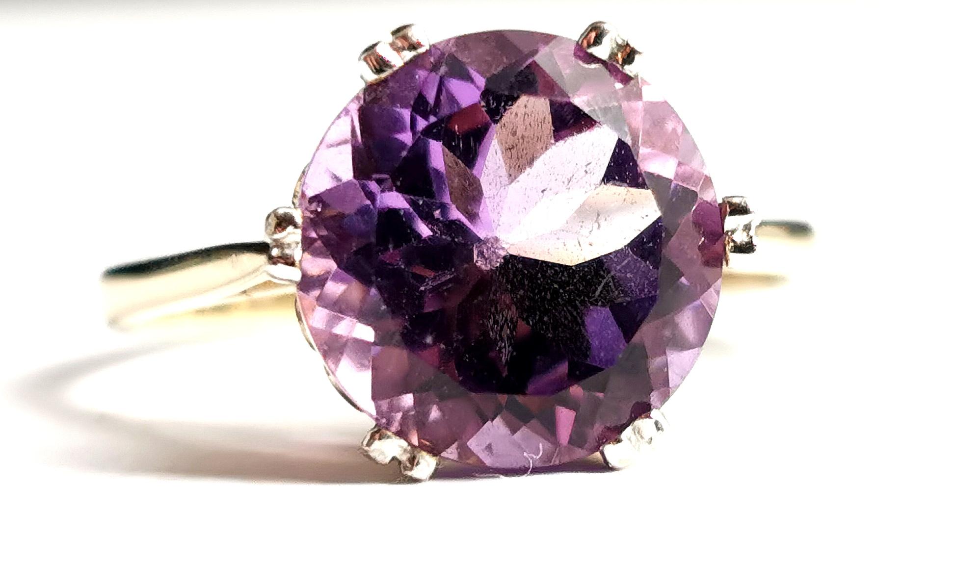 Vintage Amethyst Cocktail Ring, 9k Yellow Gold 5