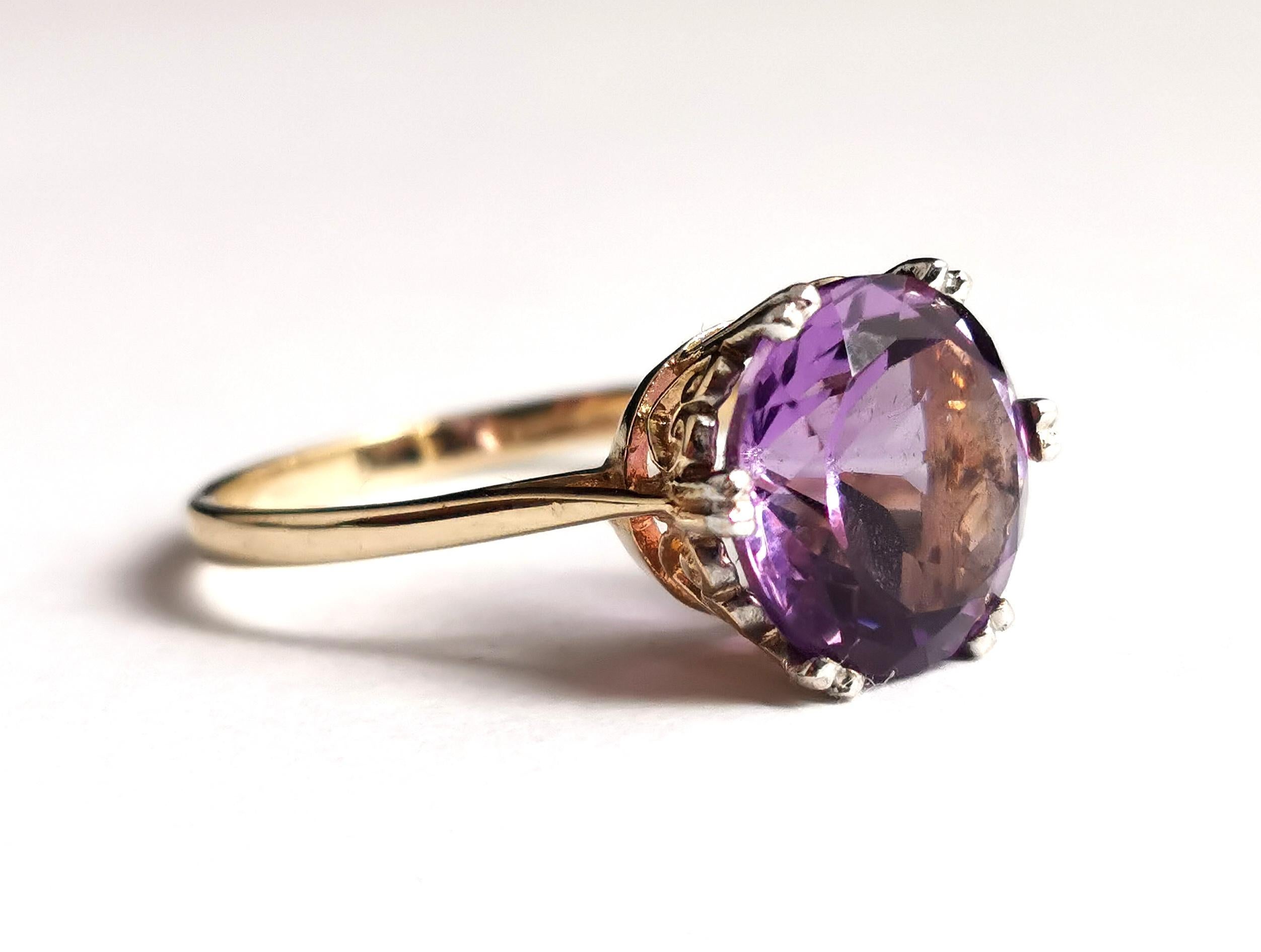 Vintage Amethyst Cocktail Ring, 9k Yellow Gold 7