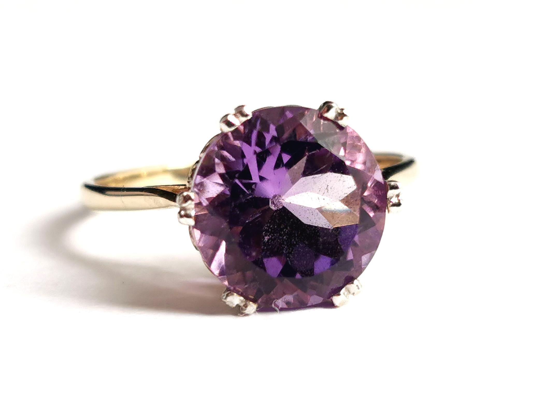 Vintage Amethyst Cocktail Ring, 9k Yellow Gold 8