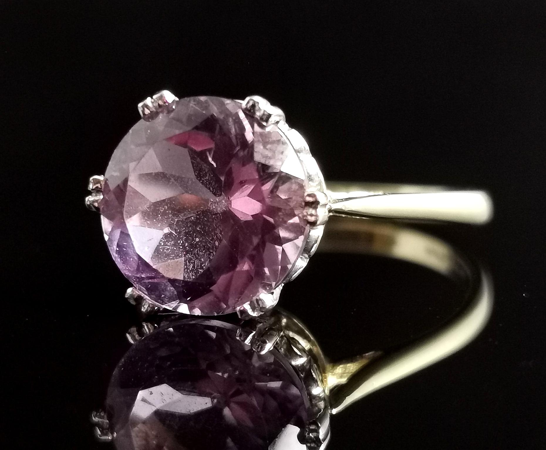vintage amethyst rings yellow gold