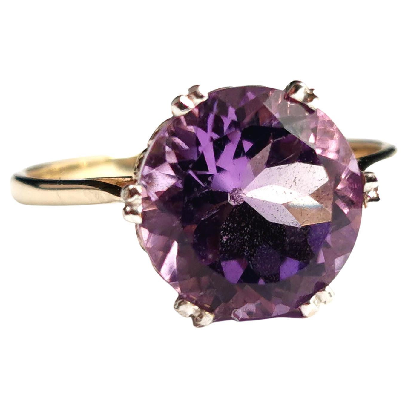 Vintage Amethyst Cocktail Ring, 9k Yellow Gold