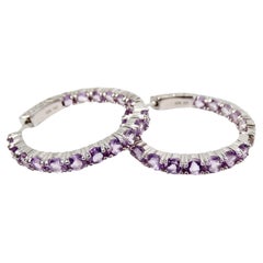 Créoles vintage en cristal et argent sterling