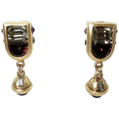 Vintage Amethyst Crystals 
Smoky Crystals Earrings