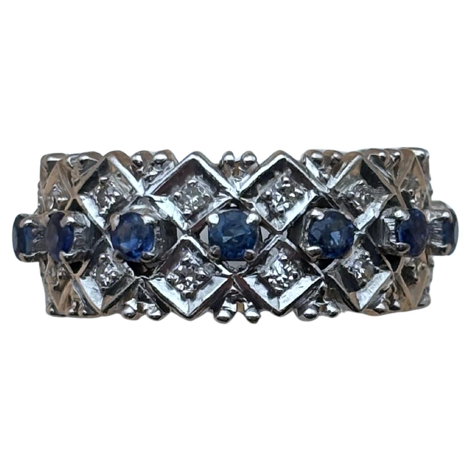 Vintage amethyst 
diamonds eternity ring For Sale