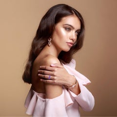 Vintage Amethyst Engagement Ring. 2.40TCW Marquise and Round Cut Ring Platinum