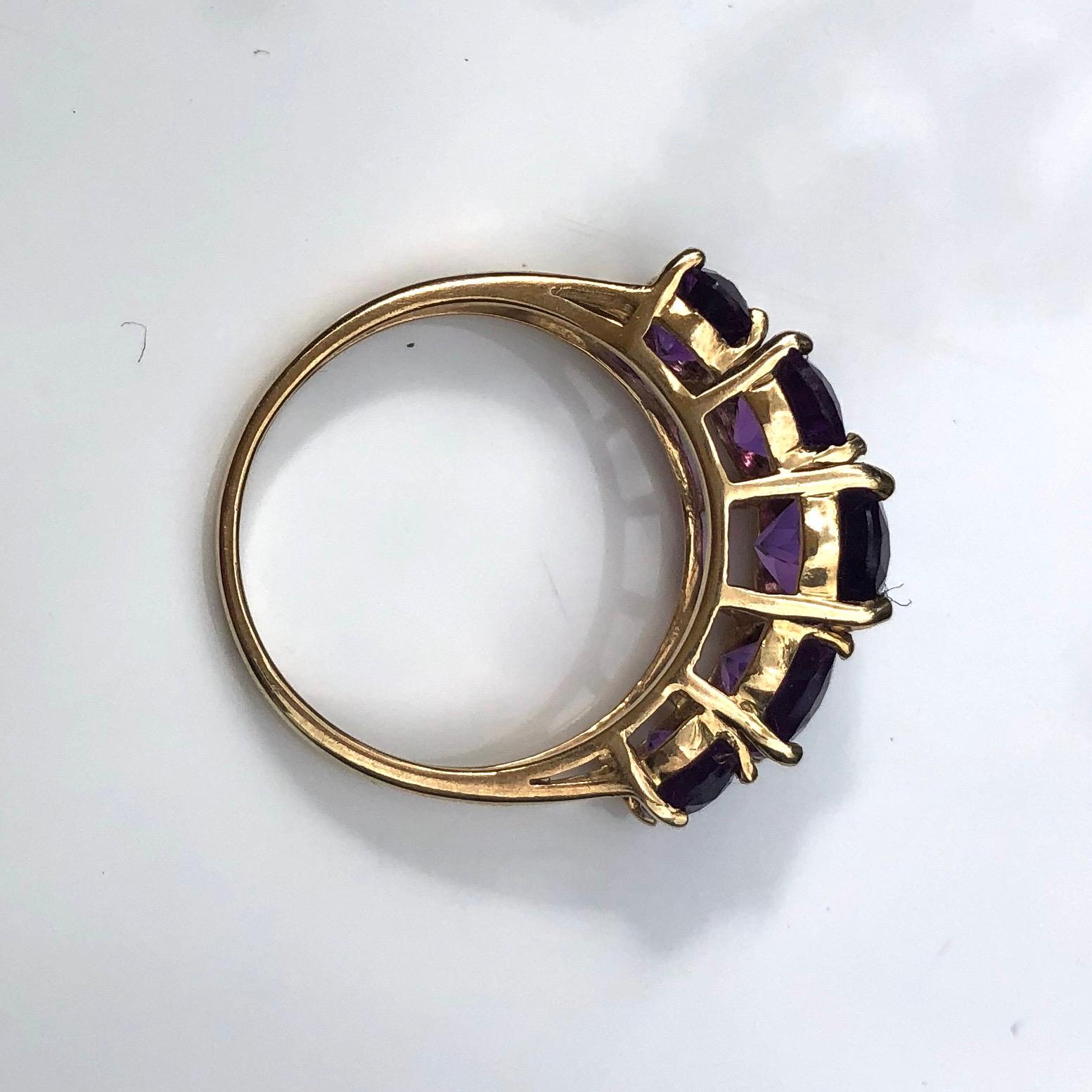 5 stone amethyst ring