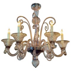 Lampadario vintage in ametista di Murano