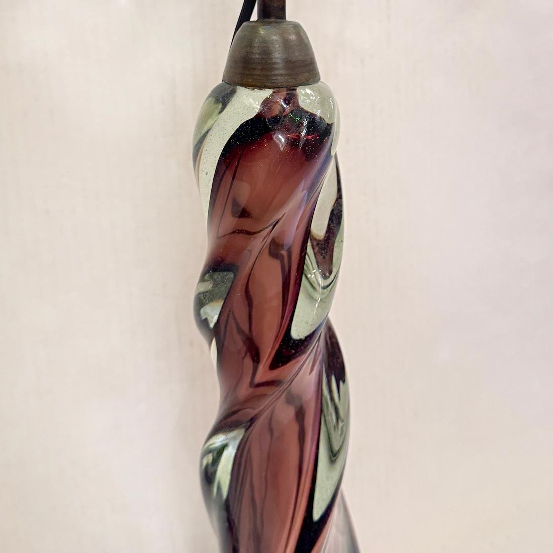 Italiano Lampada vintage di Murano in ametista in vendita