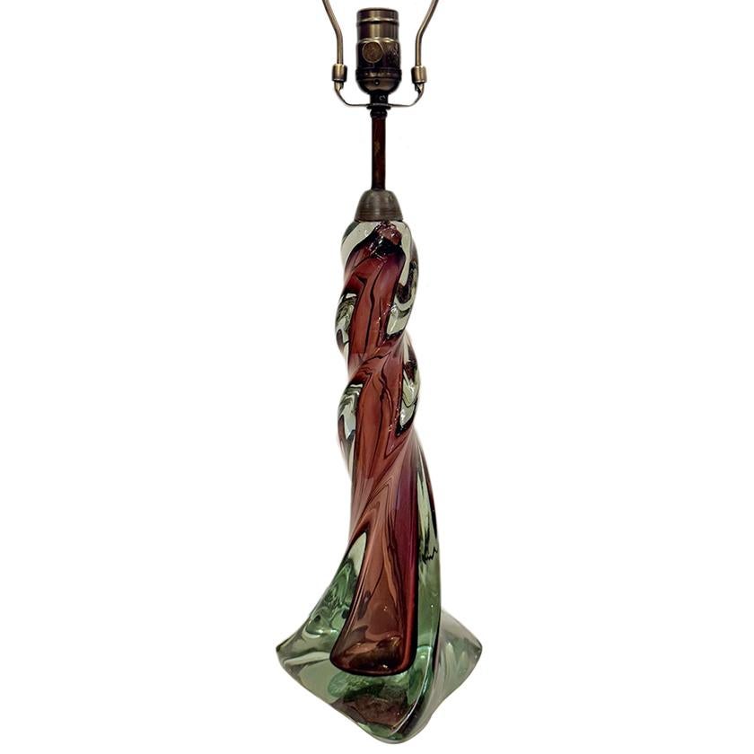 Metà XX secolo Lampada vintage di Murano in ametista in vendita