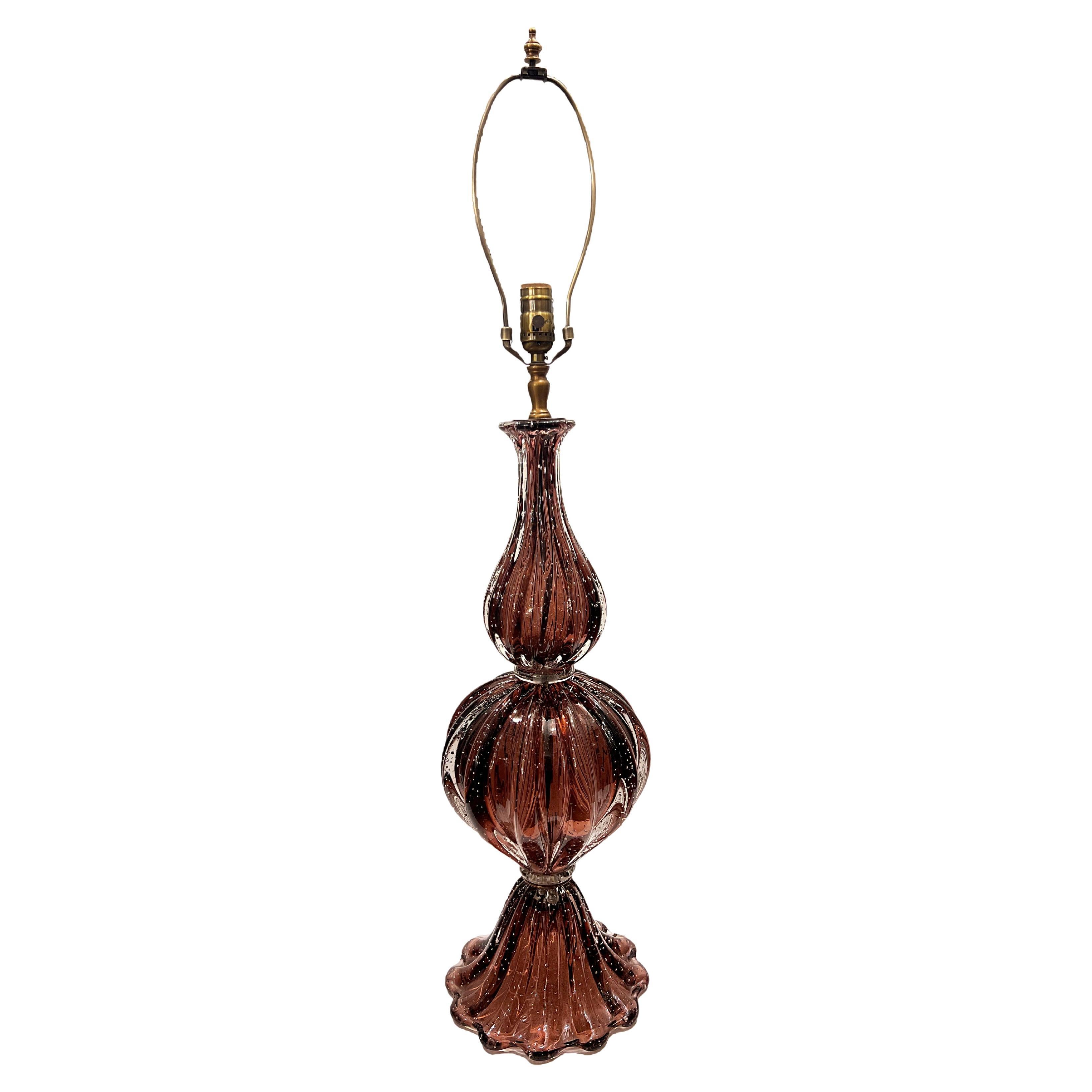 Vintage Amethyst Murano Lamp
