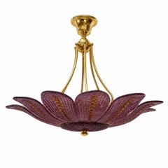 Vintage Amethyst Murano Light Fixture