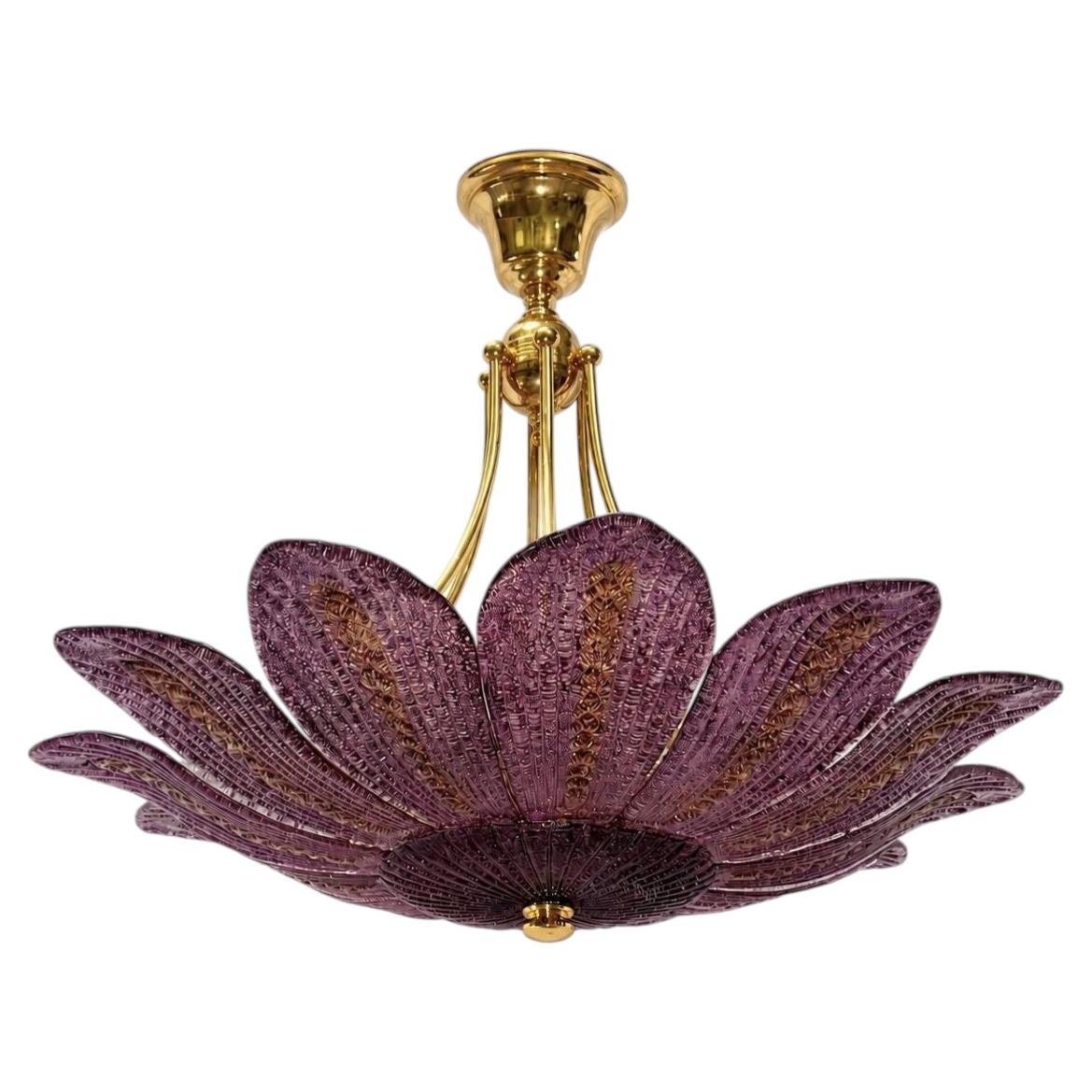 Vintage Amethyst Murano Light Fixture