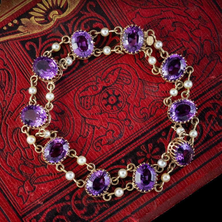 Amethyst and pearl bracelet clearance