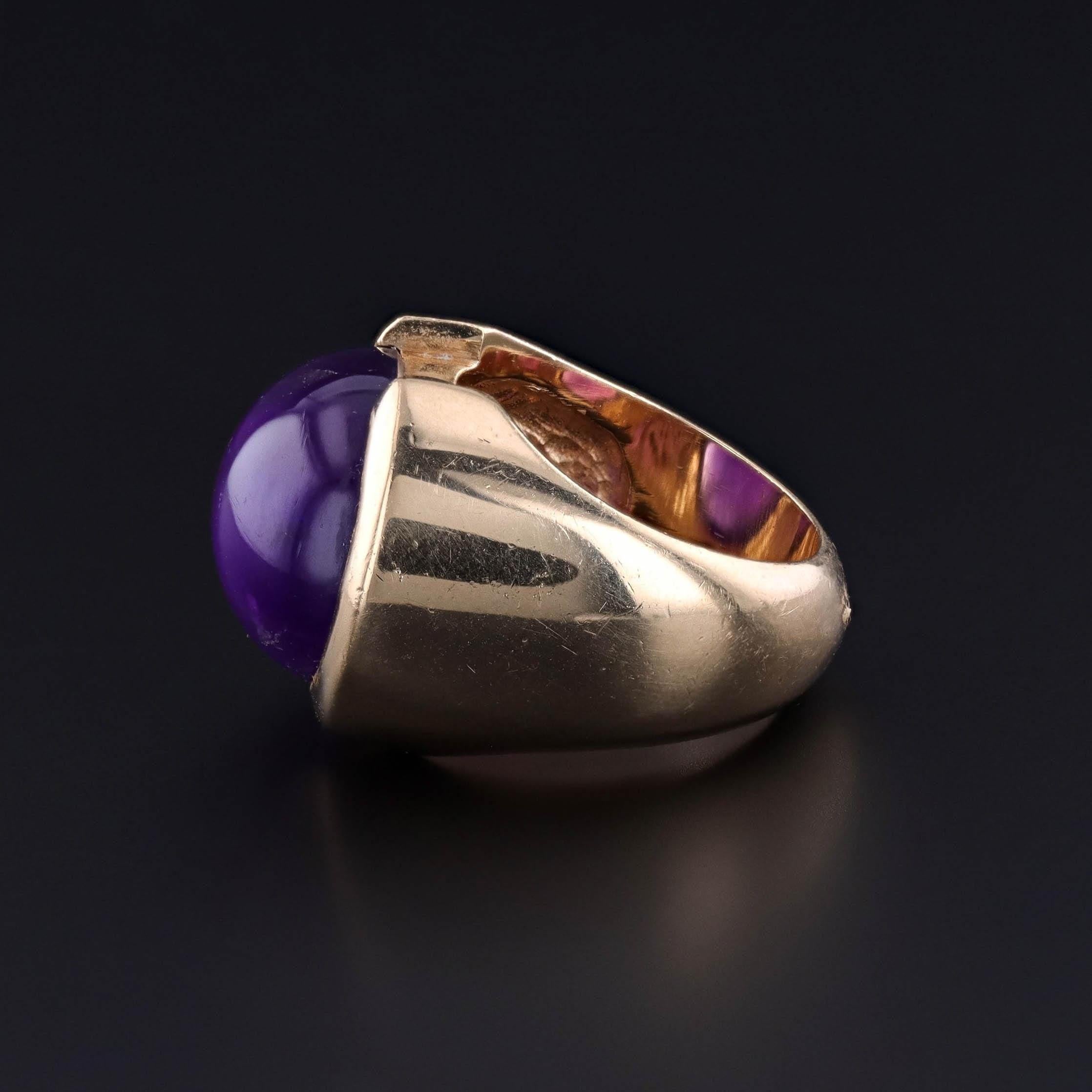Contemporaneo Anello d'ametista vintage in oro 14k in vendita