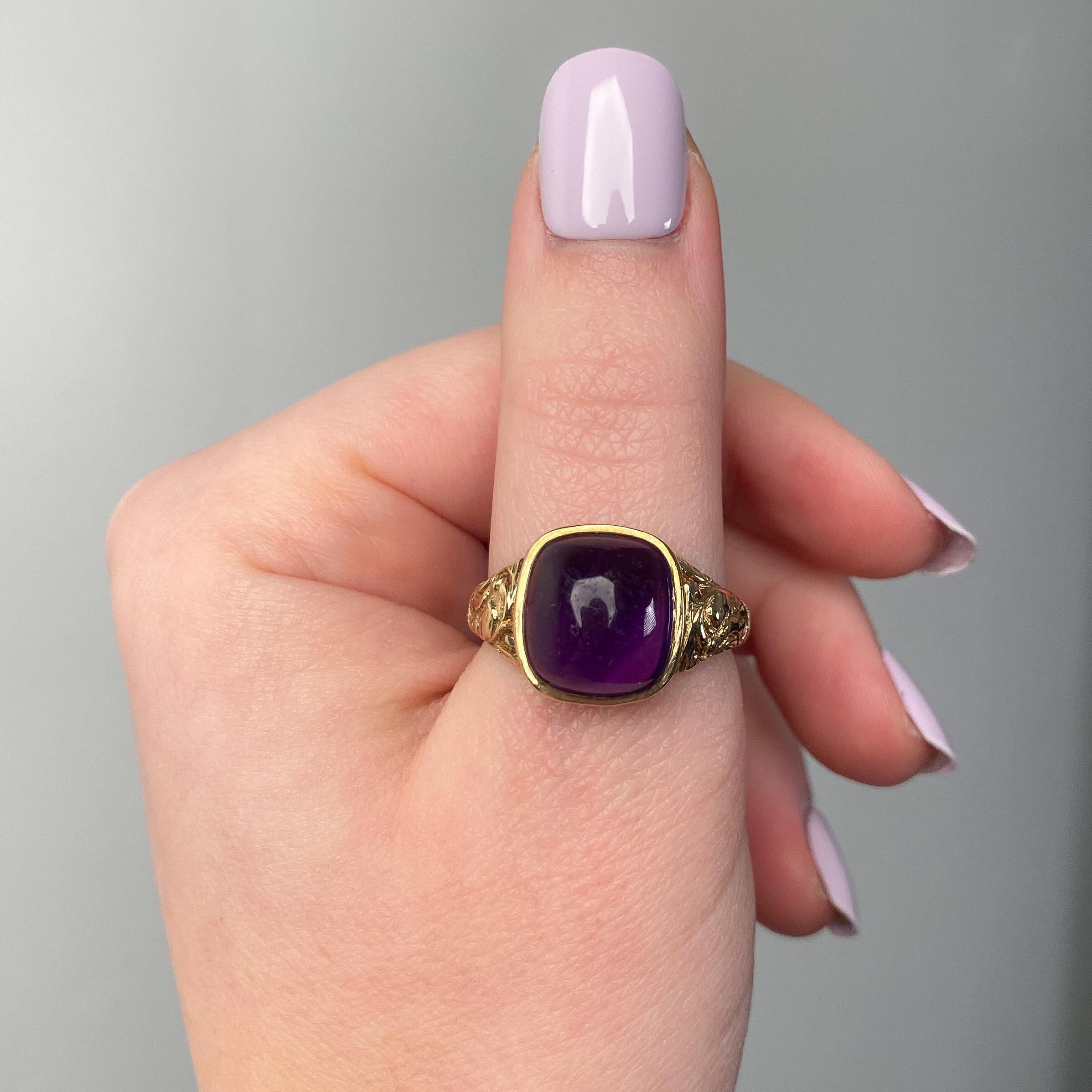 Bague vintage en or 9ct avec améthyste Pour femmes en vente