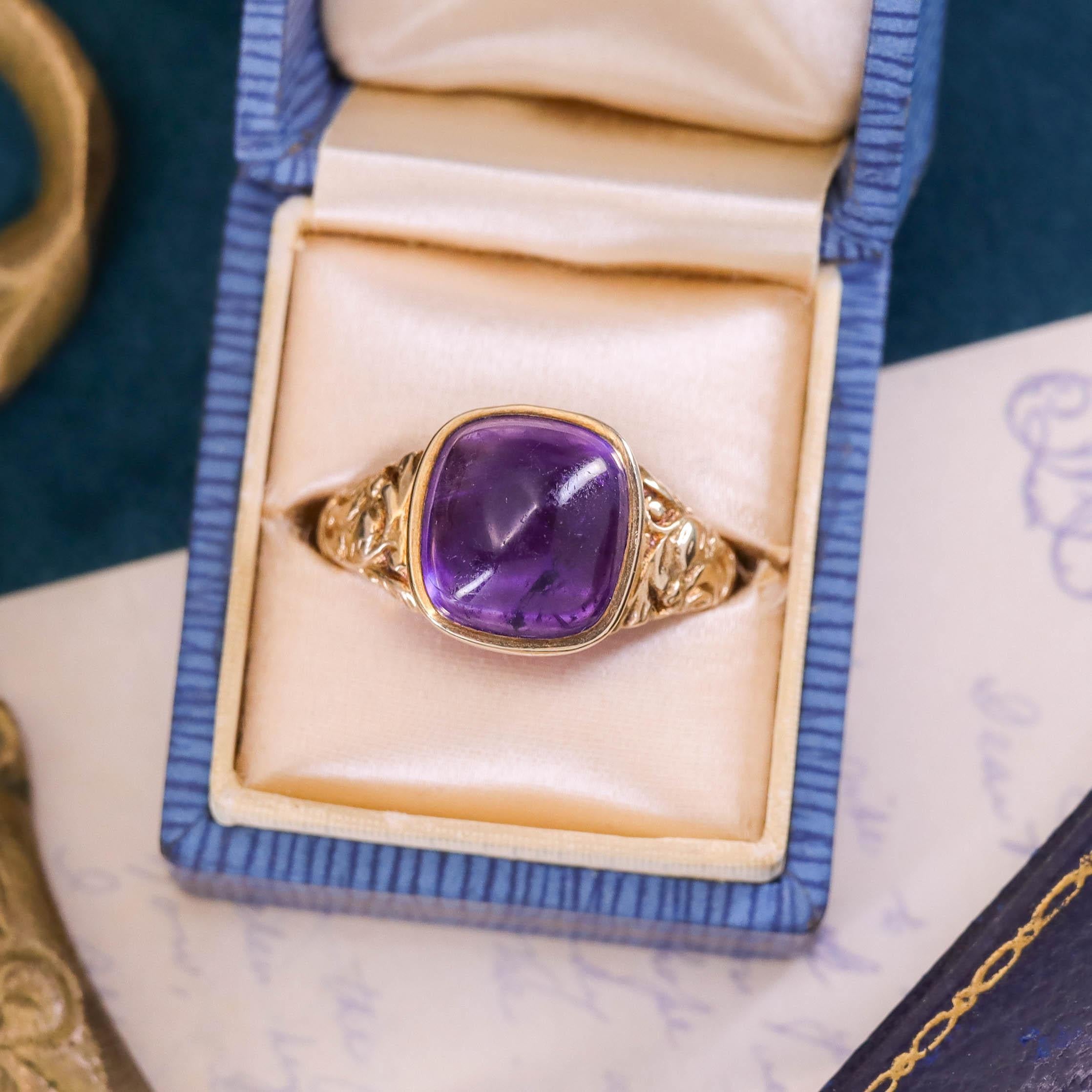 Bague vintage en or 9ct avec améthyste en vente 1