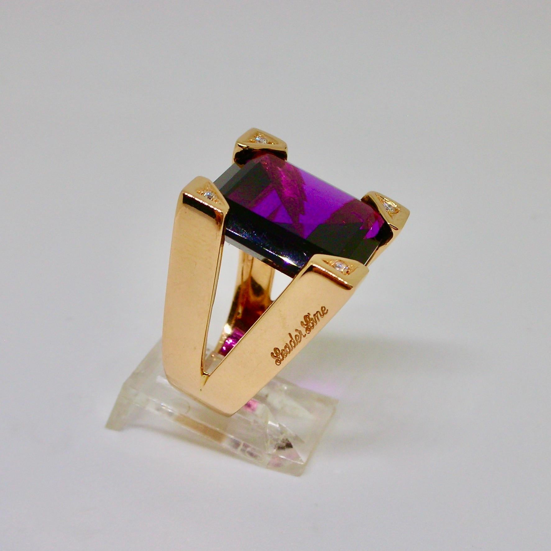 Women's Vintage Amethyst Ring With Diamonds For Sale