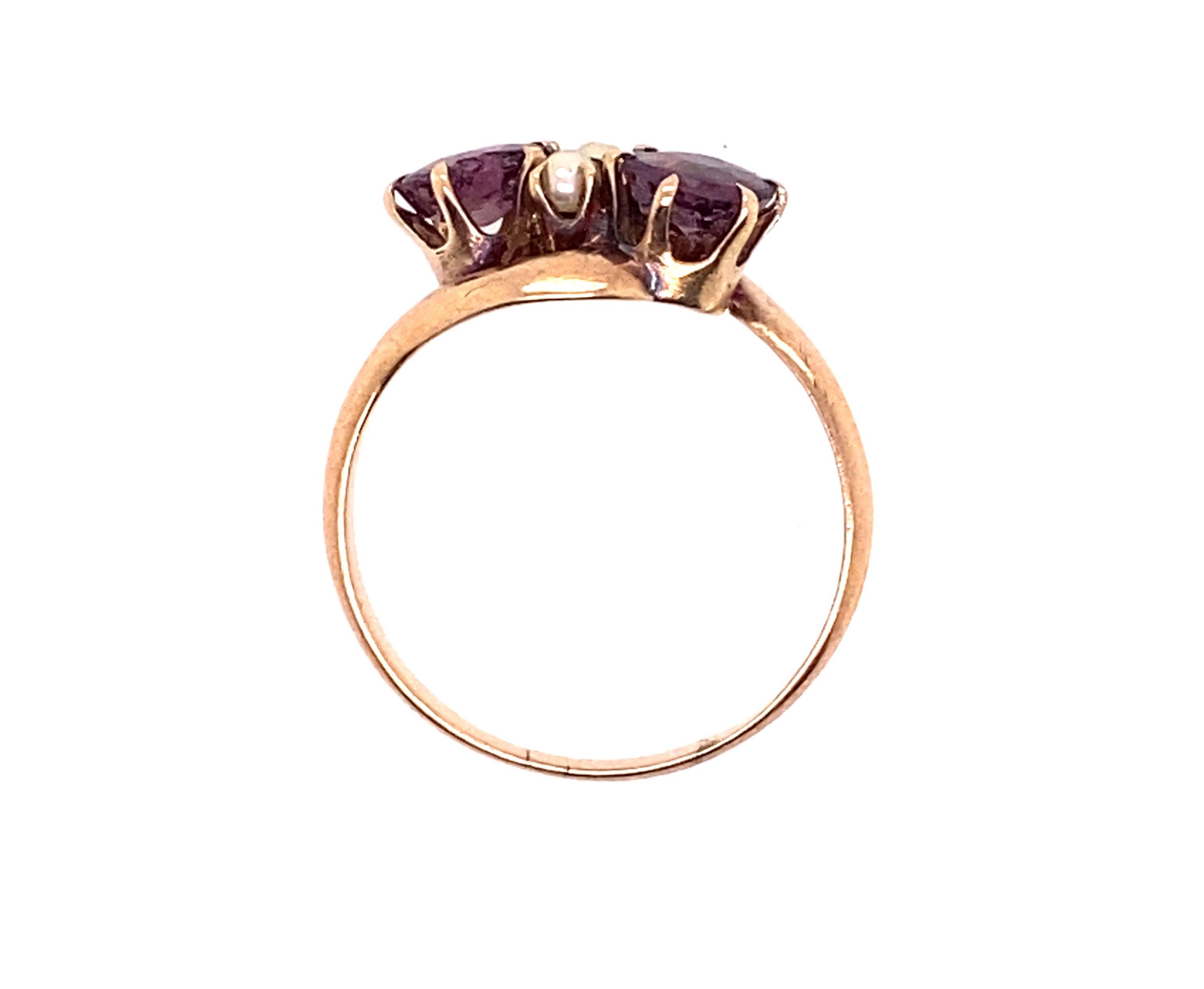 Vintage Amethyst Ring with Pearls 1 Carat Antique 1870's Victorian 14K


Featuring Two 1/2ct Natural Amethyst Gemstone Centers

Circa 1870's-1890's

The Victorian in Jewelry Design

Genuine Antique; Not a Reproduction 

Two Spectacular Pearls are