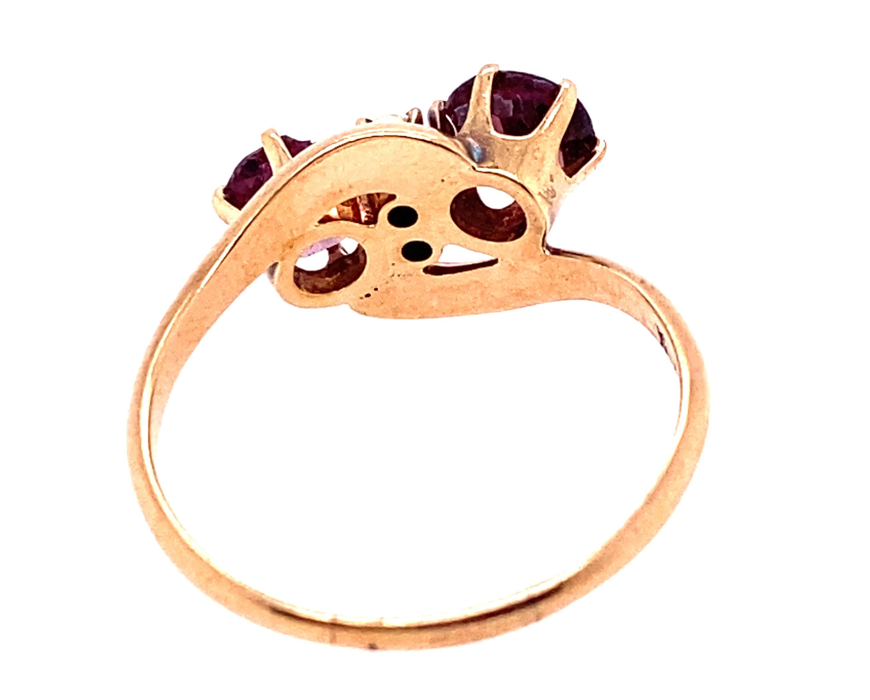 Vintage Amethyst Ring with Pearls 1ct Antique 1870's KirchBerg Victorian 14K 1