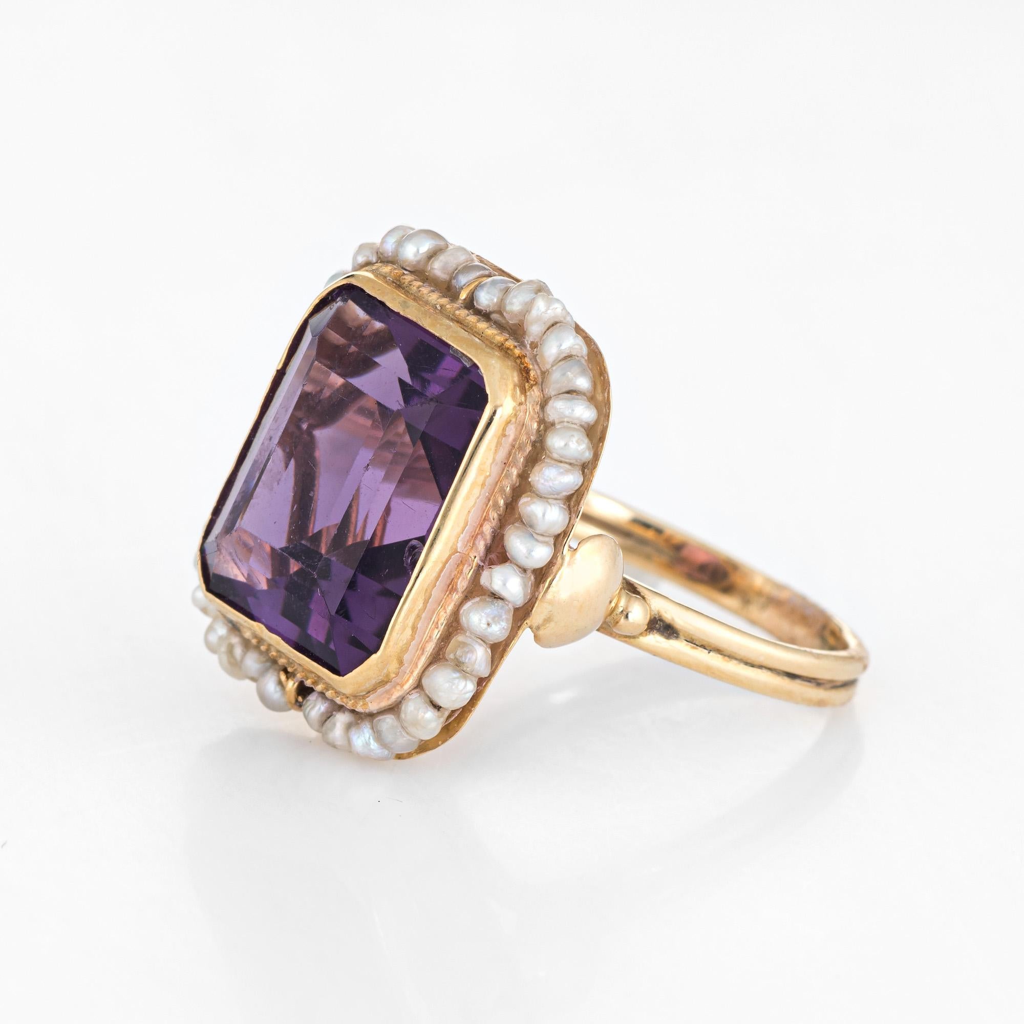 amethyst and pearl ring