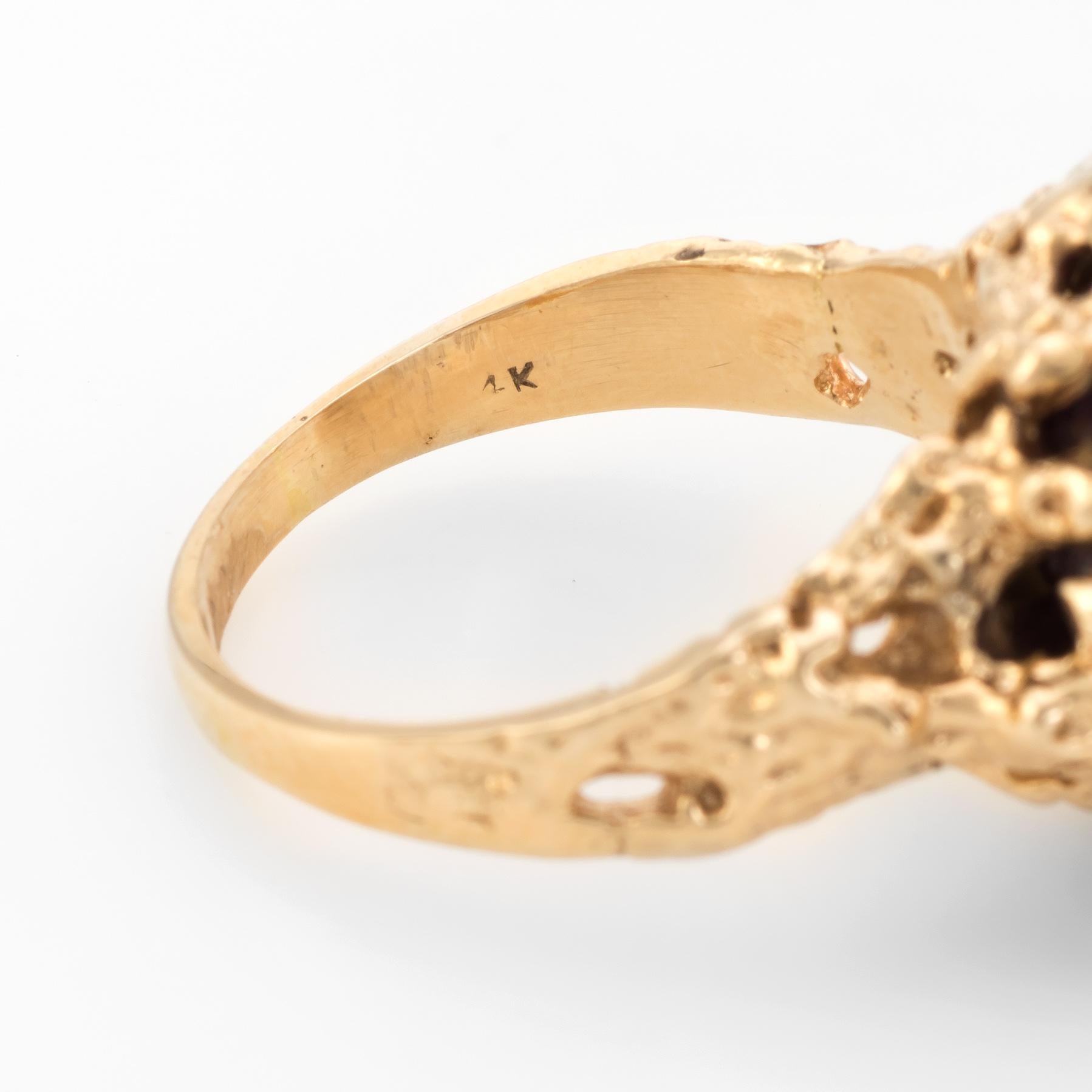 Vintage Amethyst Specimen Ring 14 Karat Gold Nugget Setting Estate Fine Jewelry 3