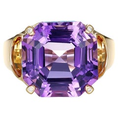 Vintage Amethyst Turquoise and Citrine Ring in 14 Karat Yellow Gold