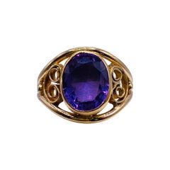 Gelbgold-Ring mit Amethyst
