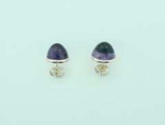 Vintage Amethyst Yellow Gold Stud Earrings