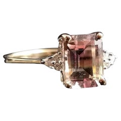 Vintage Ametrine and Zircon Cocktail Ring, 9 Karat Yellow Gold