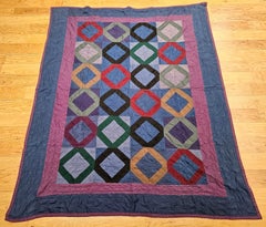 Vintage Pennsylvania Amish “Indian Hatchet” Patchwork Youth Quilt