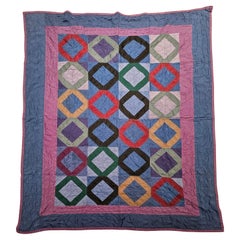 Vintage Pennsylvania Amish “Indian Hatchet” Patchwork Youth Quilt