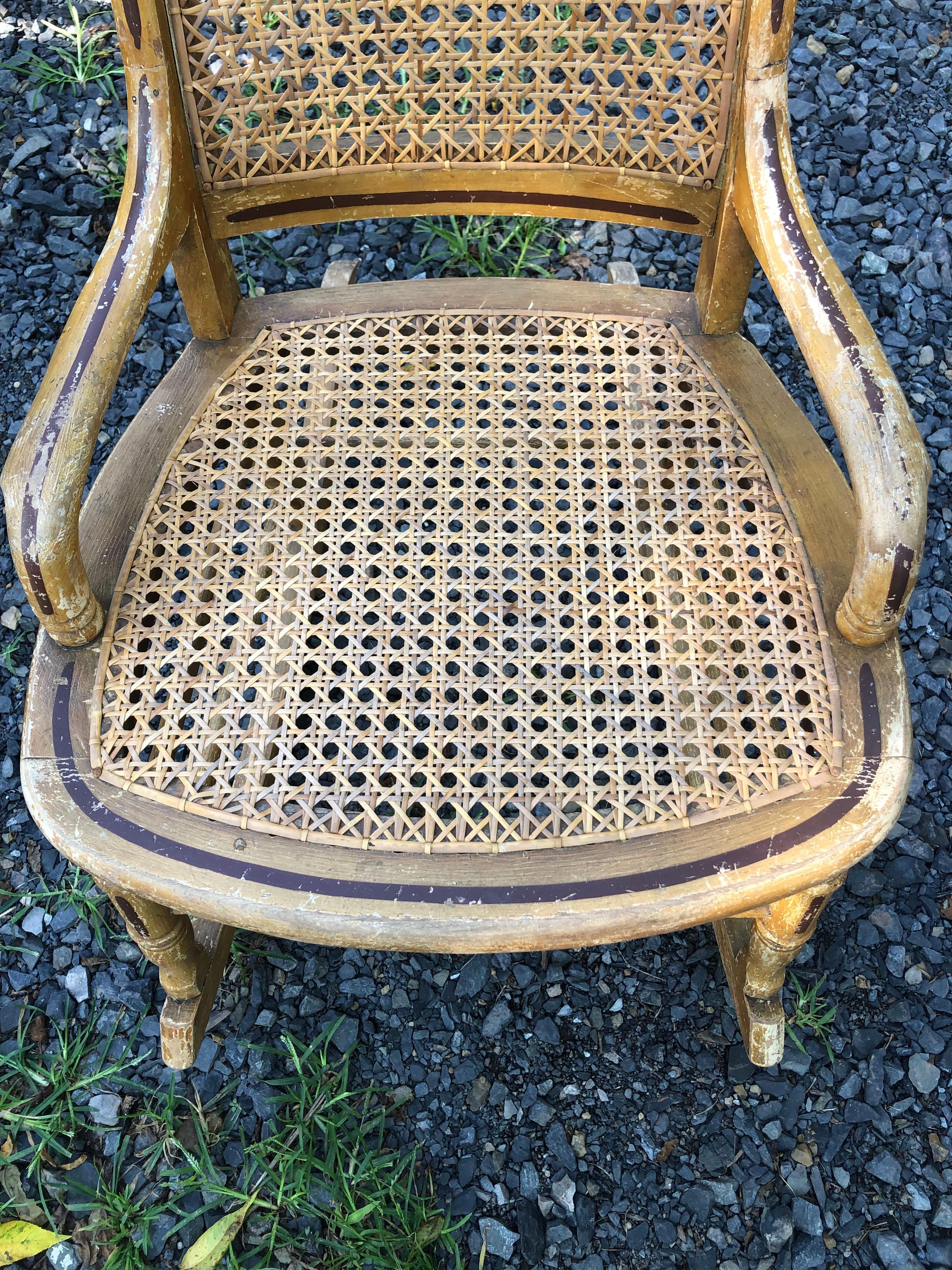Wood Vintage Amish Made Country Rocking Chair For Sale